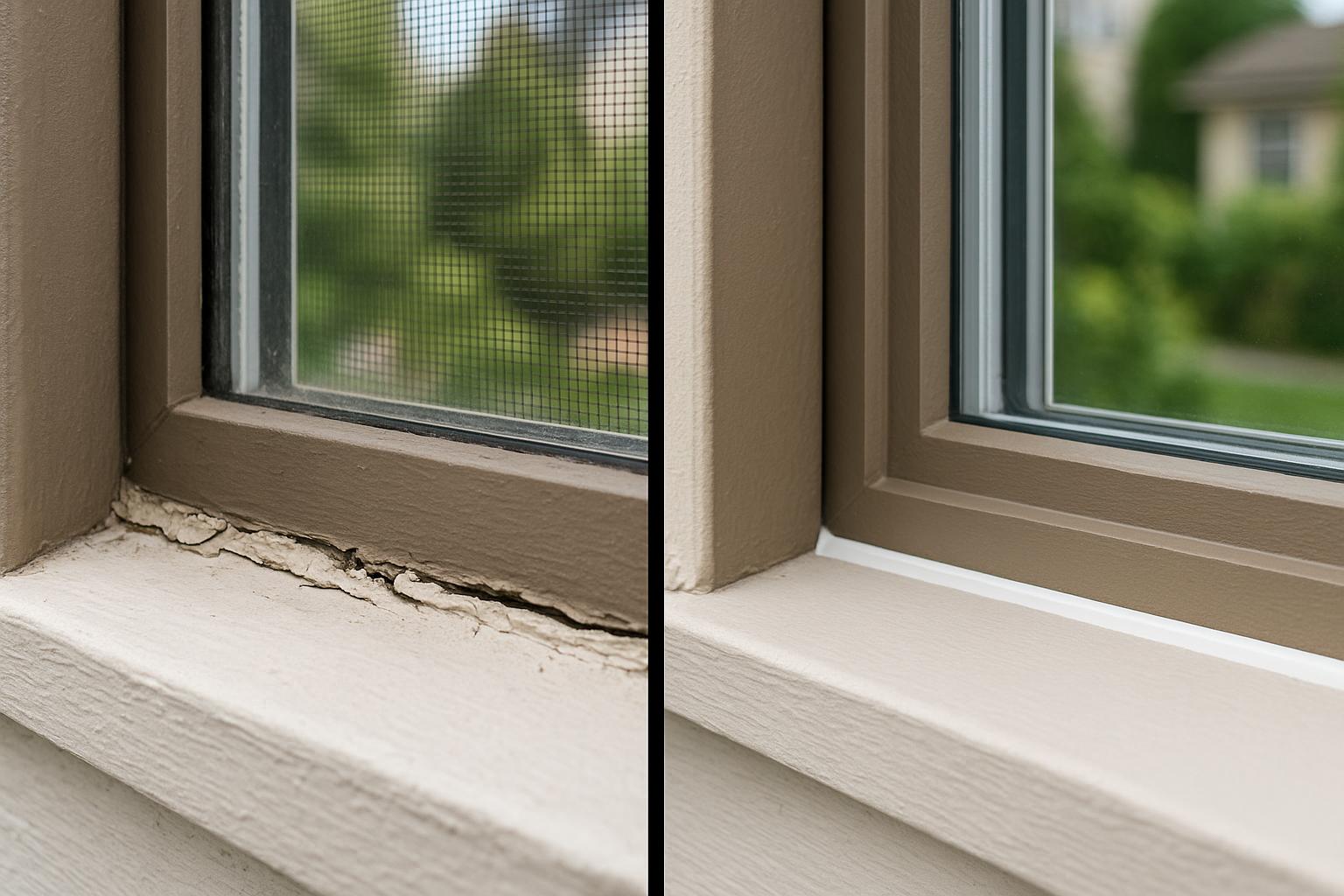 Window Caulking - Before & After