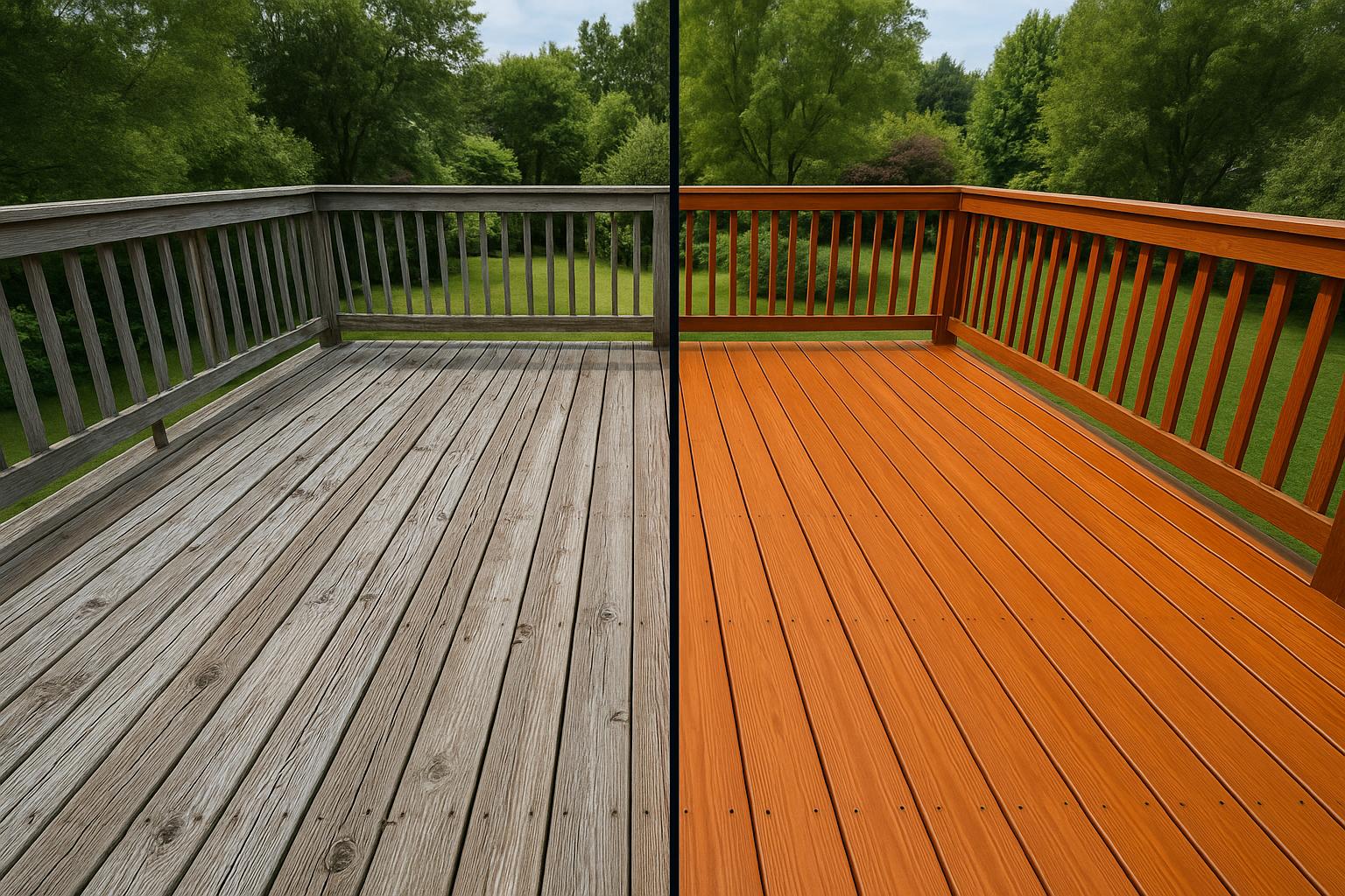 Deck Power Washing - Before & After