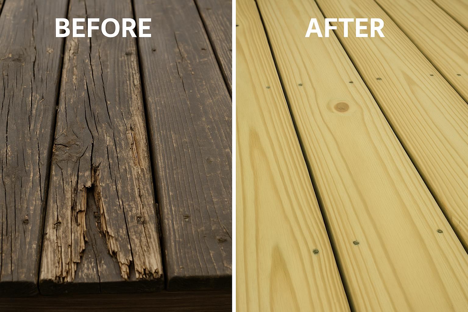 Deck Railing Repair - Before & After