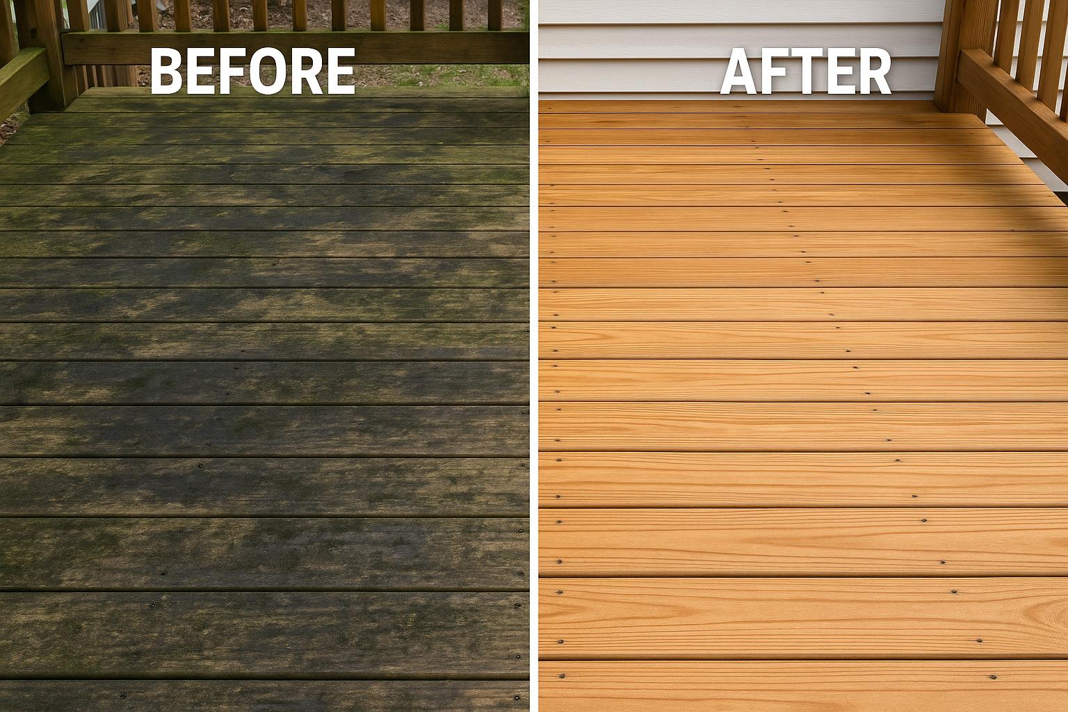 Deck Sanding - Before & After