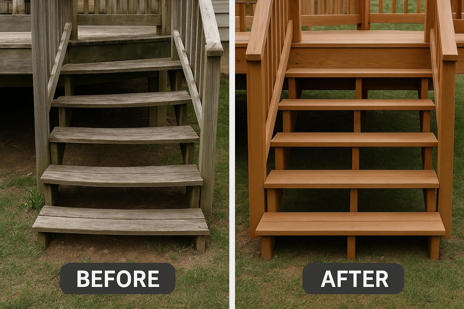 Deck Post Repair - Before & After
