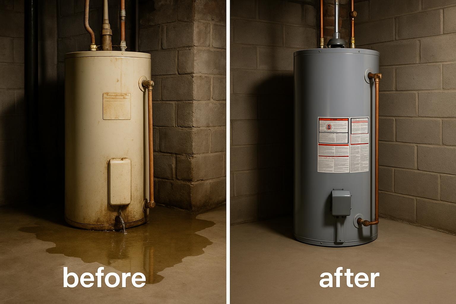 Water Heater Emergency - Before & After