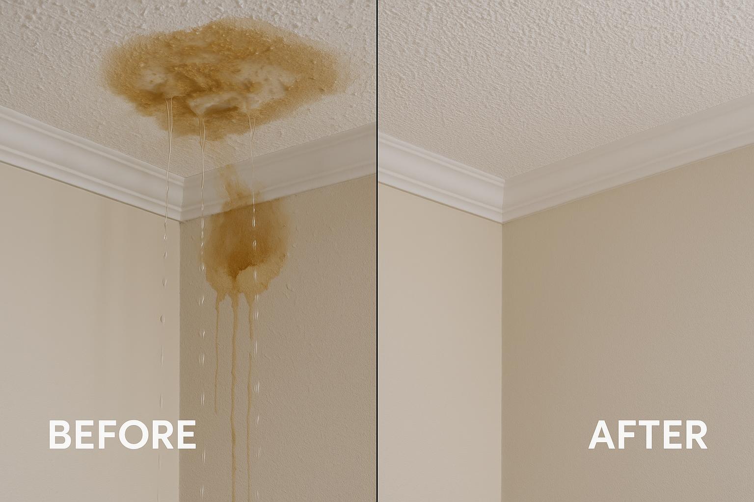 Roof Leak Emergency - Before & After