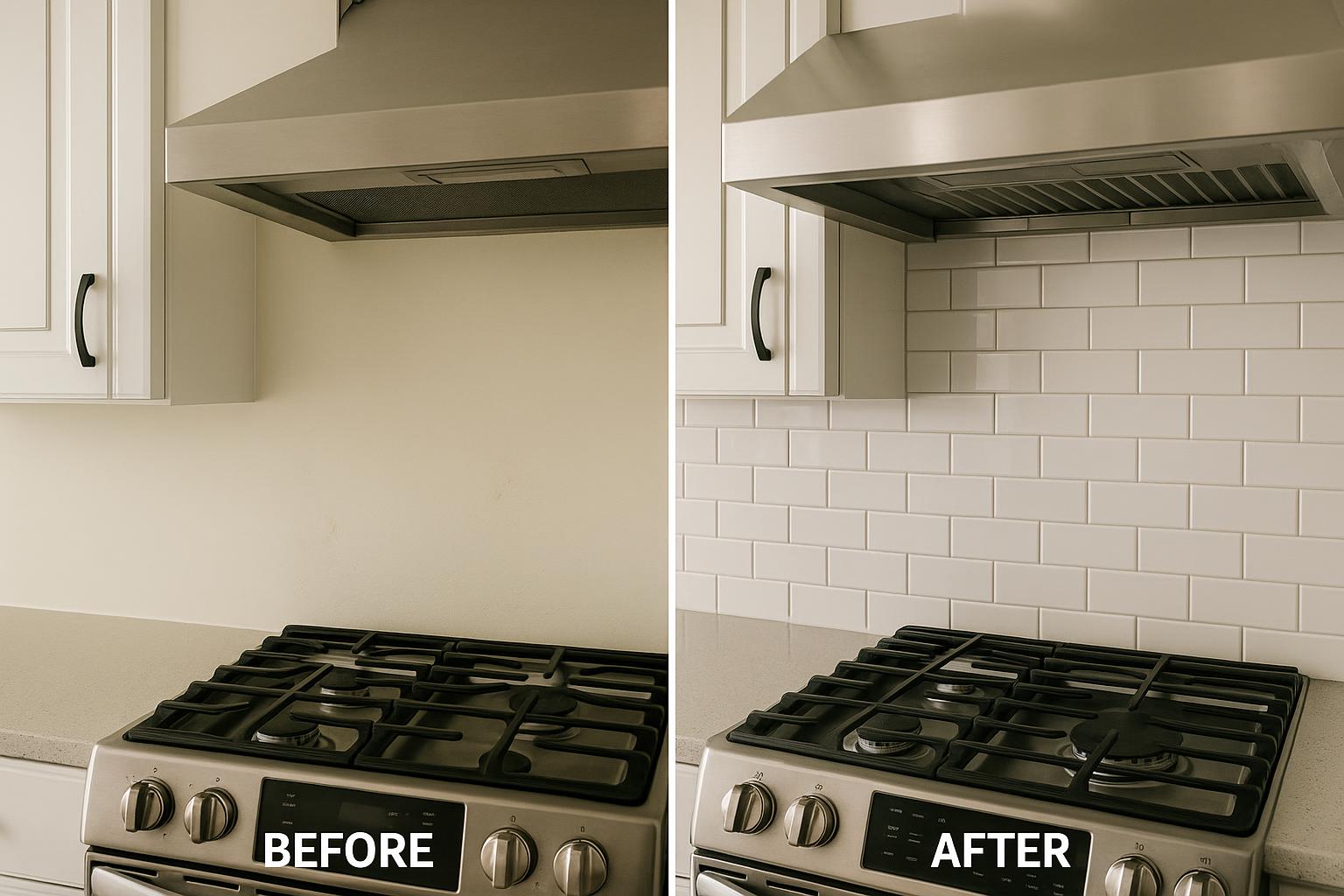 Backsplash Installation - Before & After