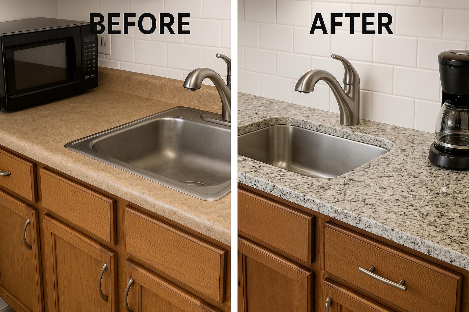 Kitchen Island Addition - Before & After
