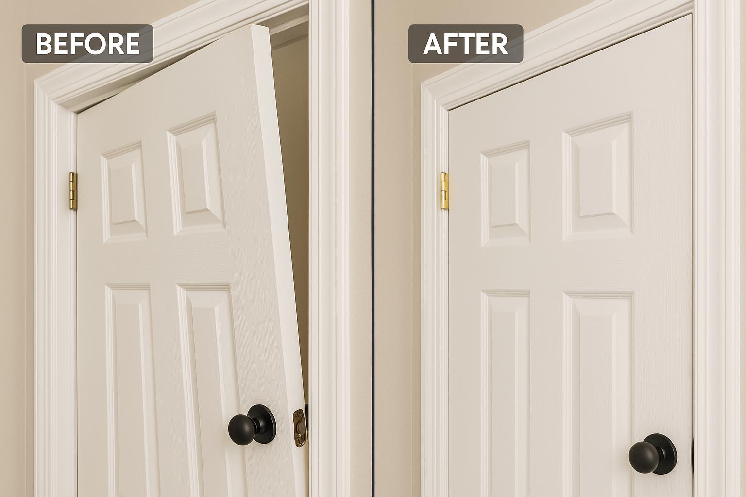 Cabinet Door Adjustment - Before & After
