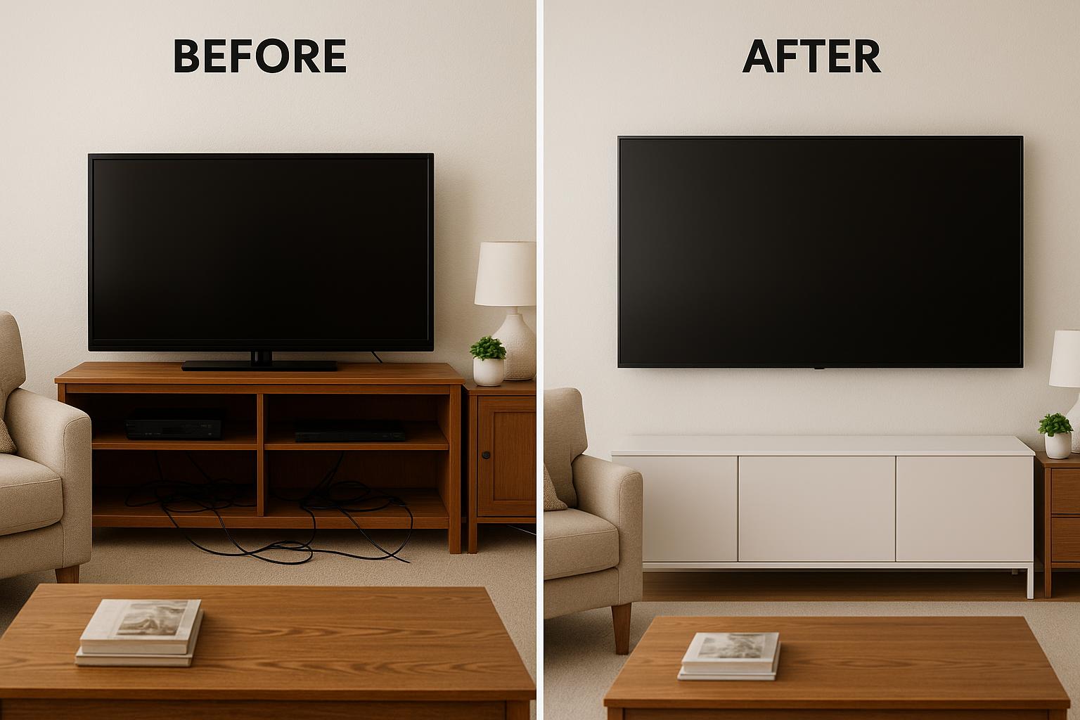Bedroom TV Mount - Before & After
